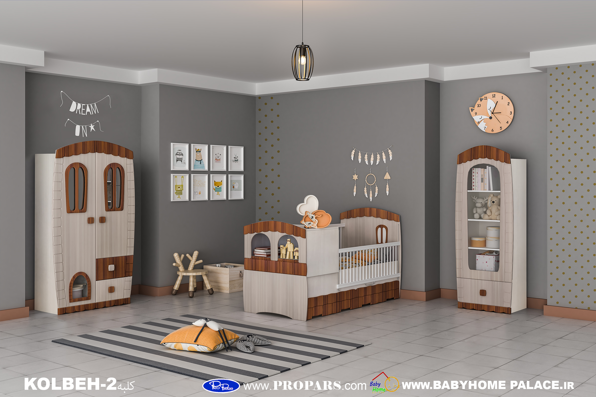 سرویس خواب نوزادی  کلبه 2  بی بی هوم