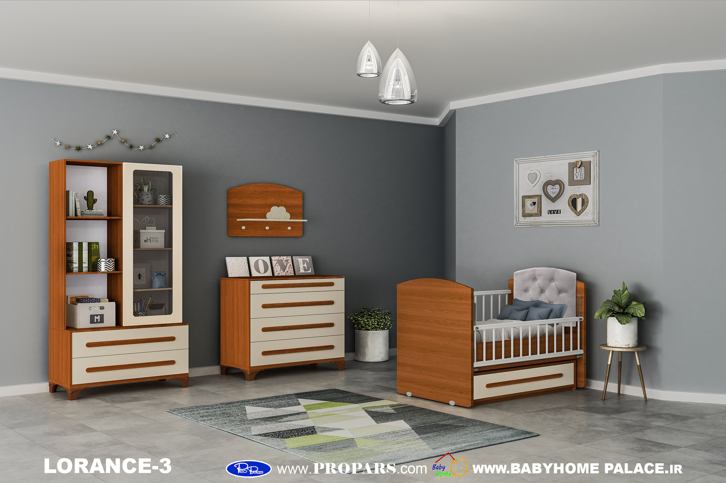 سرویس خواب نوزادی لورانس-3 بی بی هوم