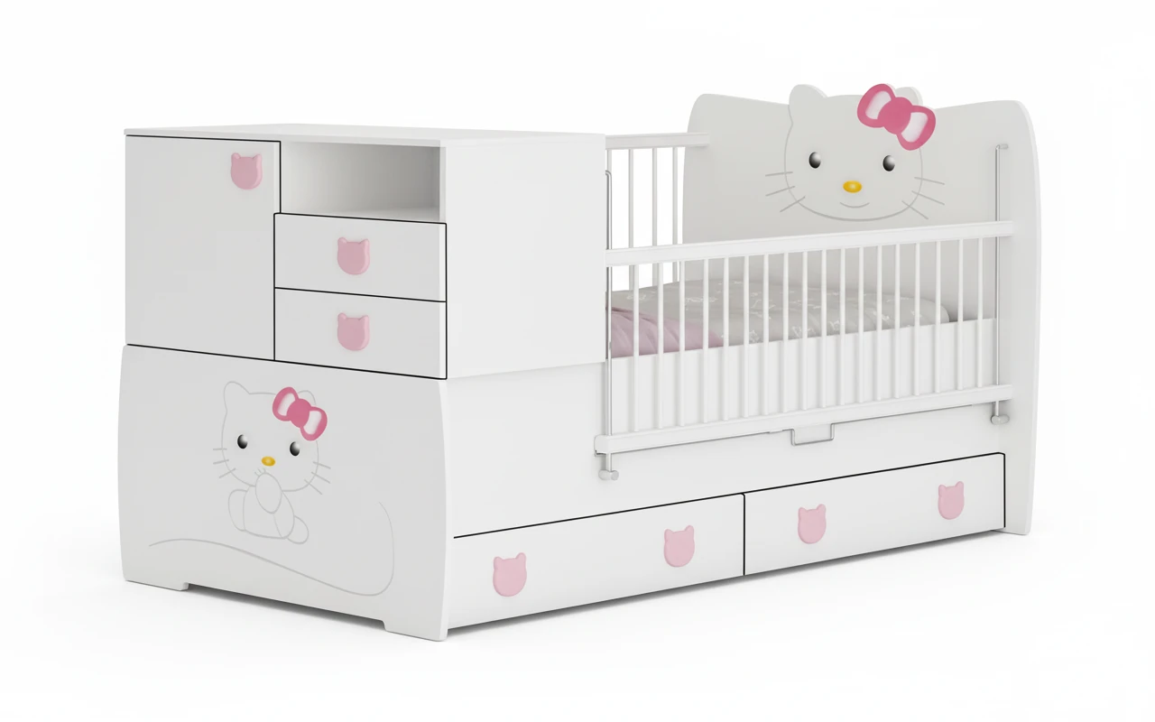 تخت خواب نوزادی کتیا-2بی بی هوم