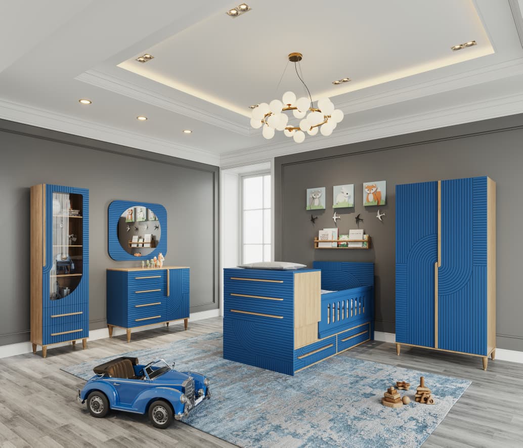 سرویس خواب نوزادی دو منظوره  باکس دار شایگان بی بی هوم