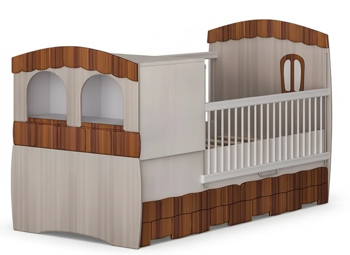 تخت خواب نوزادی کلبه-2 بی بی هوم