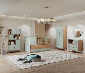 سرویس خواب نوزادی دو منظوره آنا باکس دار  بی بی هوم