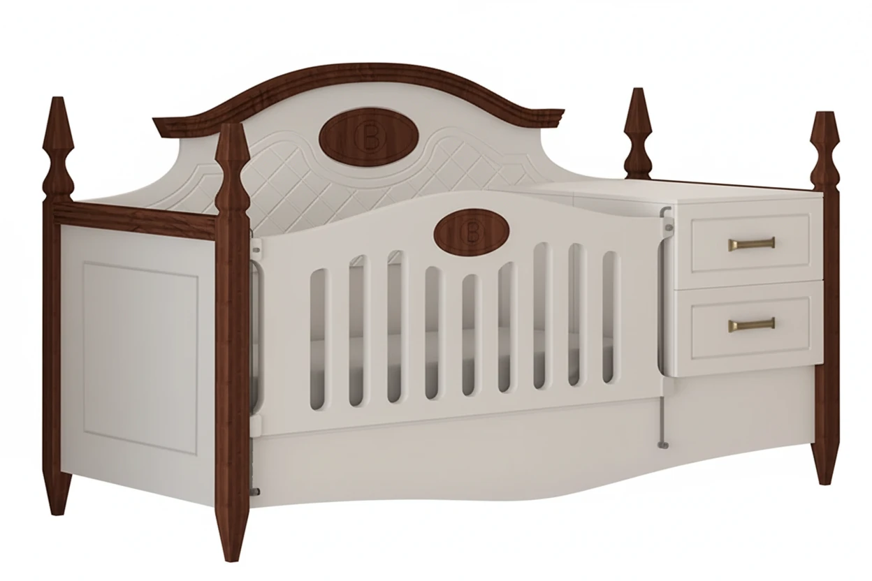 تخت خواب نوزادی برنا-2 بی بی هوم